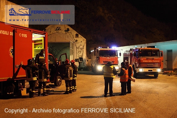 Esercitazione dei Vigili del Fuoco nella Galleria Peloritana